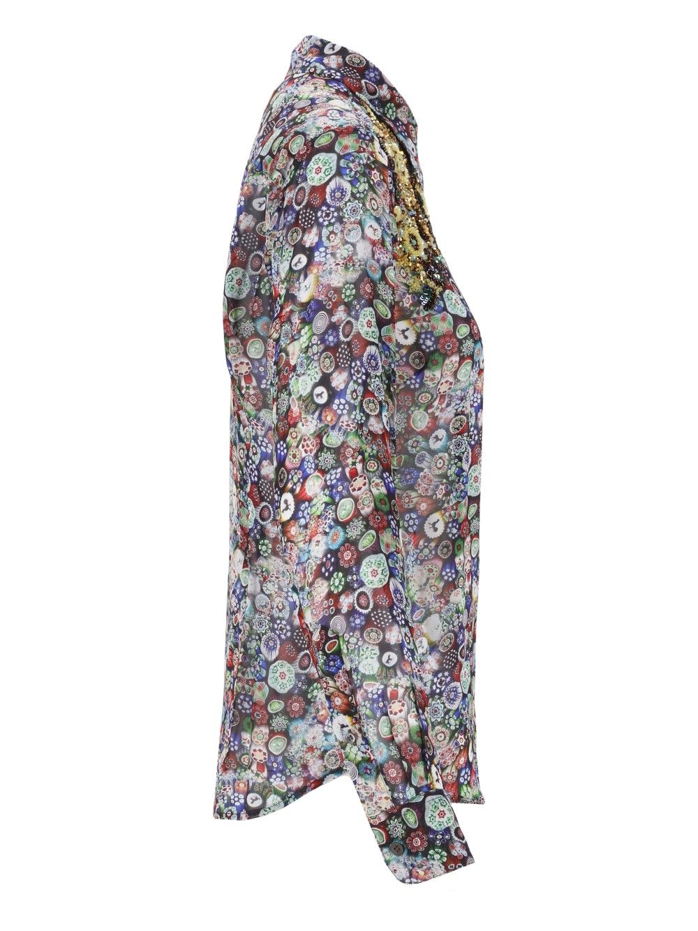 Dries Van Noten Chowy Printed Allover Glass Viscose Georgette Shirt With Embroidery Details Shirts - Multicolor | ea71b8067738ab53fb19fb89f627cb6ff9c368af