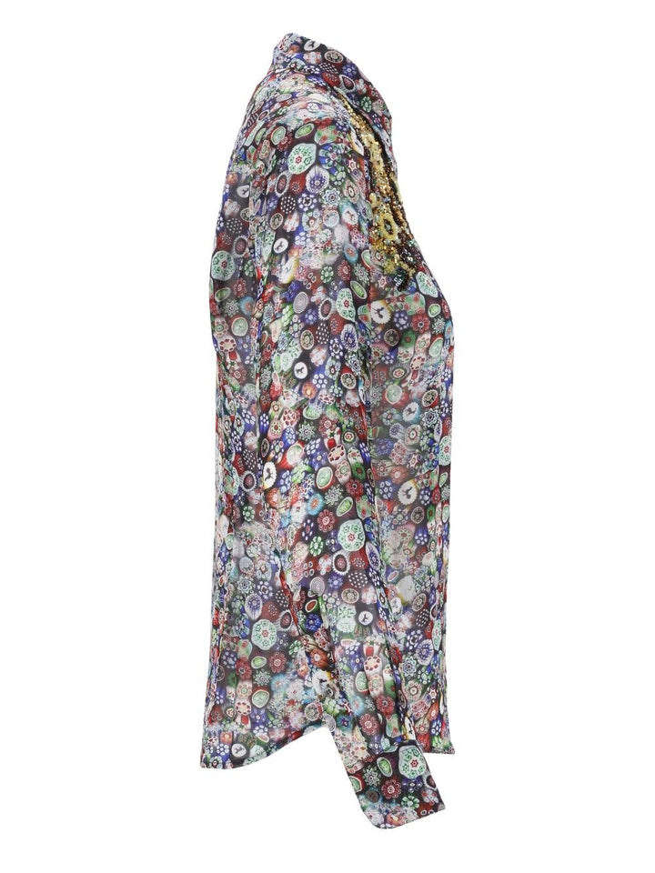 Dries Van Noten Chowy Printed Allover Glass Viscose Georgette Shirt With Embroidery Details Shirts - Multicolor | ea71b8067738ab53fb19fb89f627cb6ff9c368af