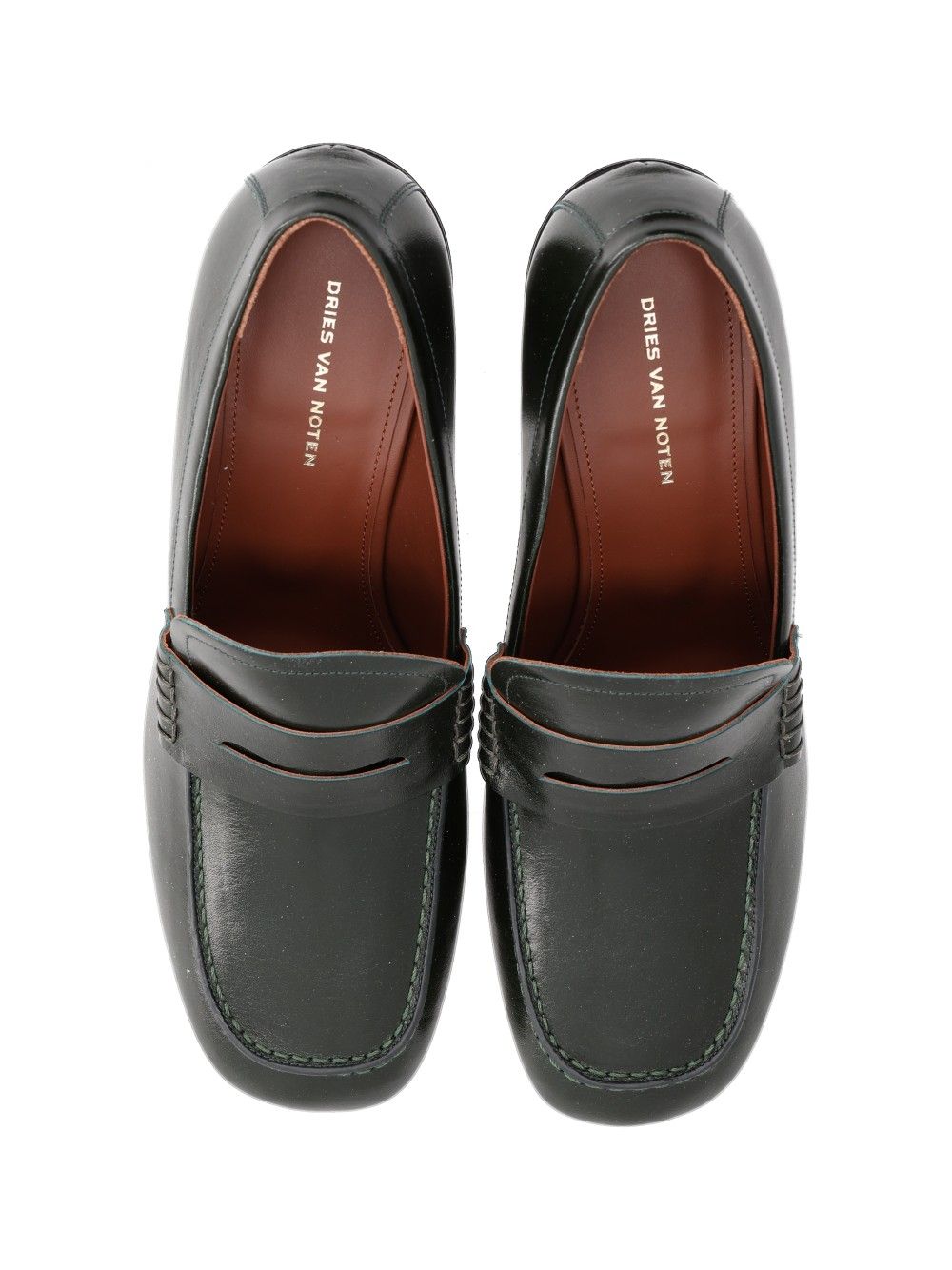 Dries Van Noten Leather Slip-On Mules With Black Heel Pumps - Green | 0a8a7754afe1ce14d8e1e218f6b2d07a2ca88da0