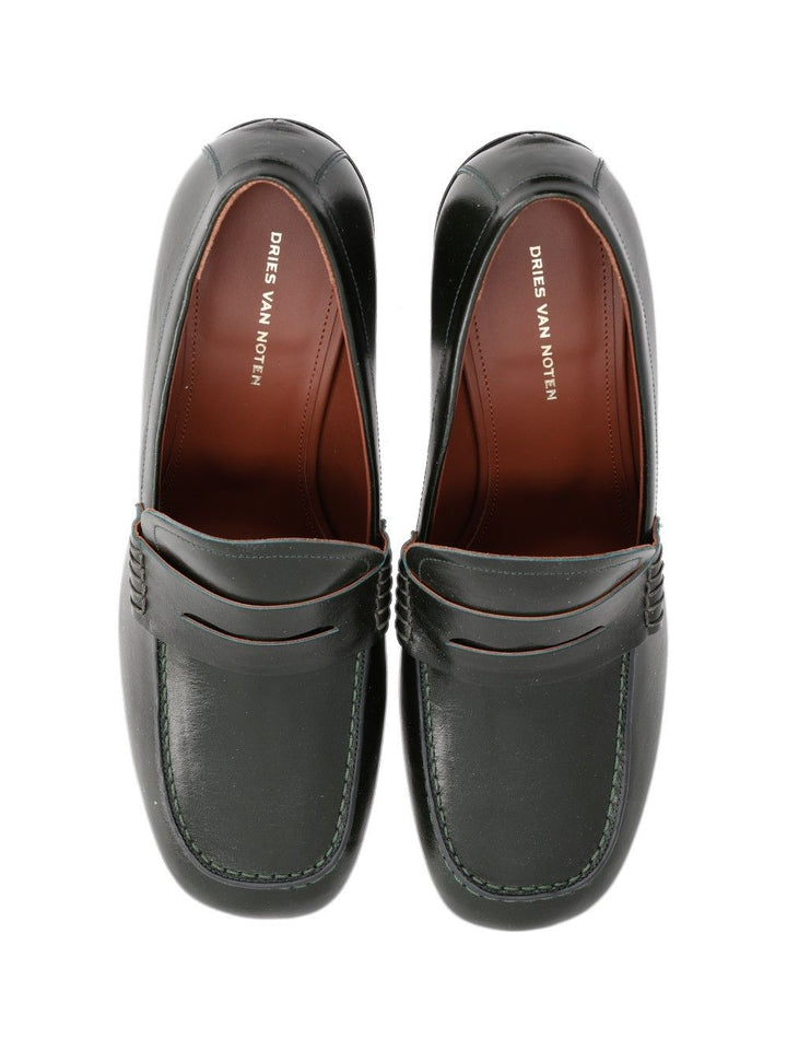 Dries Van Noten Heeled Moccasin Pumps - Green | 666f8b897ce94c900785c436446a6f759061bd46