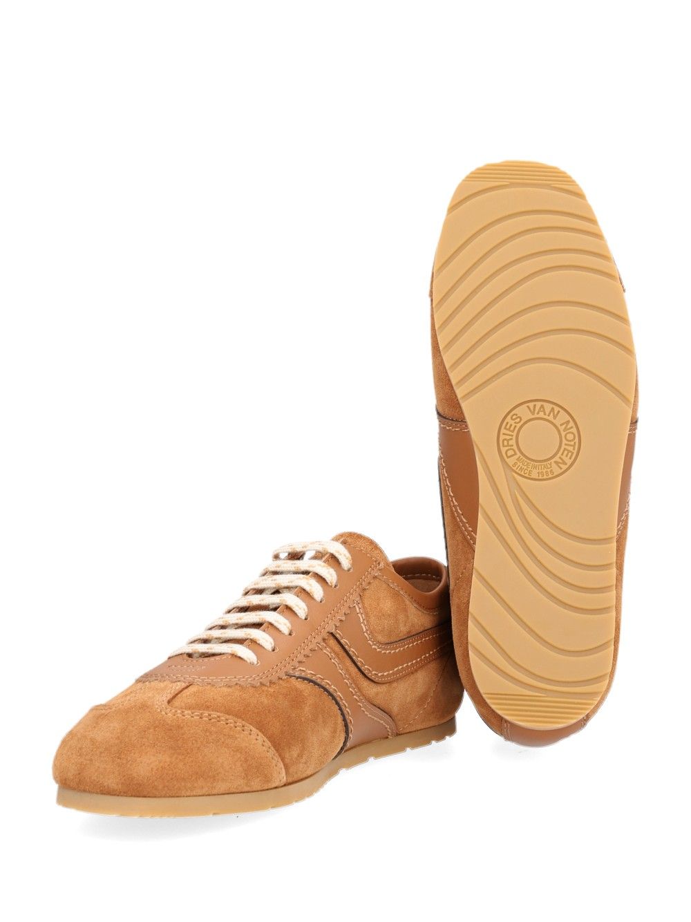 Dries Van Noten Leather And Suede Sneakers - Beige | 8462c589bbff477acd1e1be2480d3d9bb97a735f