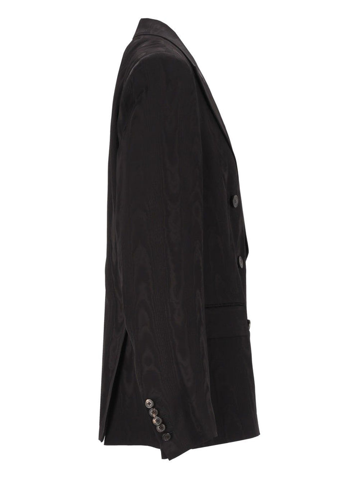 Dries Van Noten “Barrysta” Double-Breasted Blazer Jackets - Black | e2a7674c8c778e3ab4e36b9e7e0ffe9c2684cfc0
