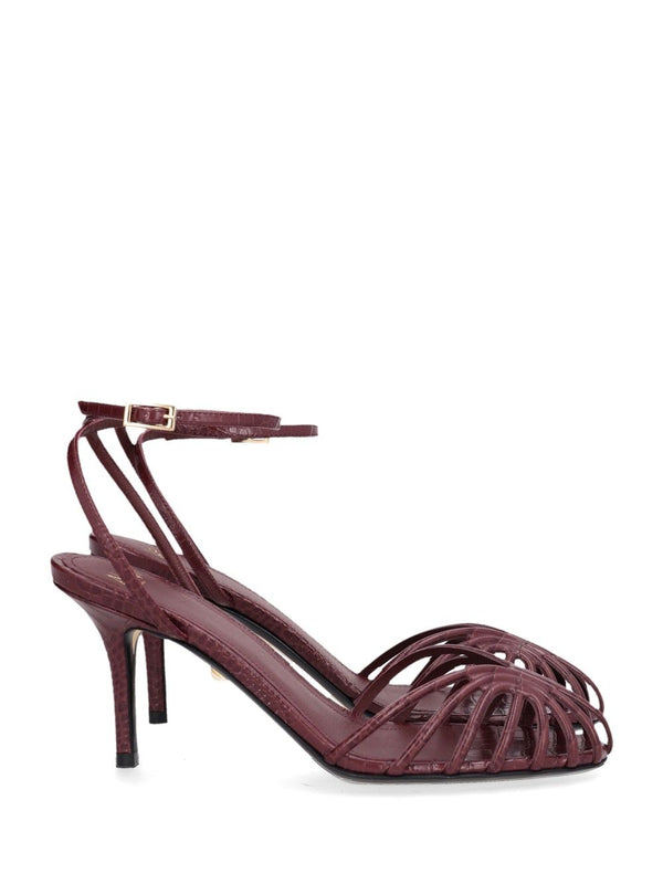 Blake 75 Hf Lizard Printed Leather Sandal Sandals Bordeaux