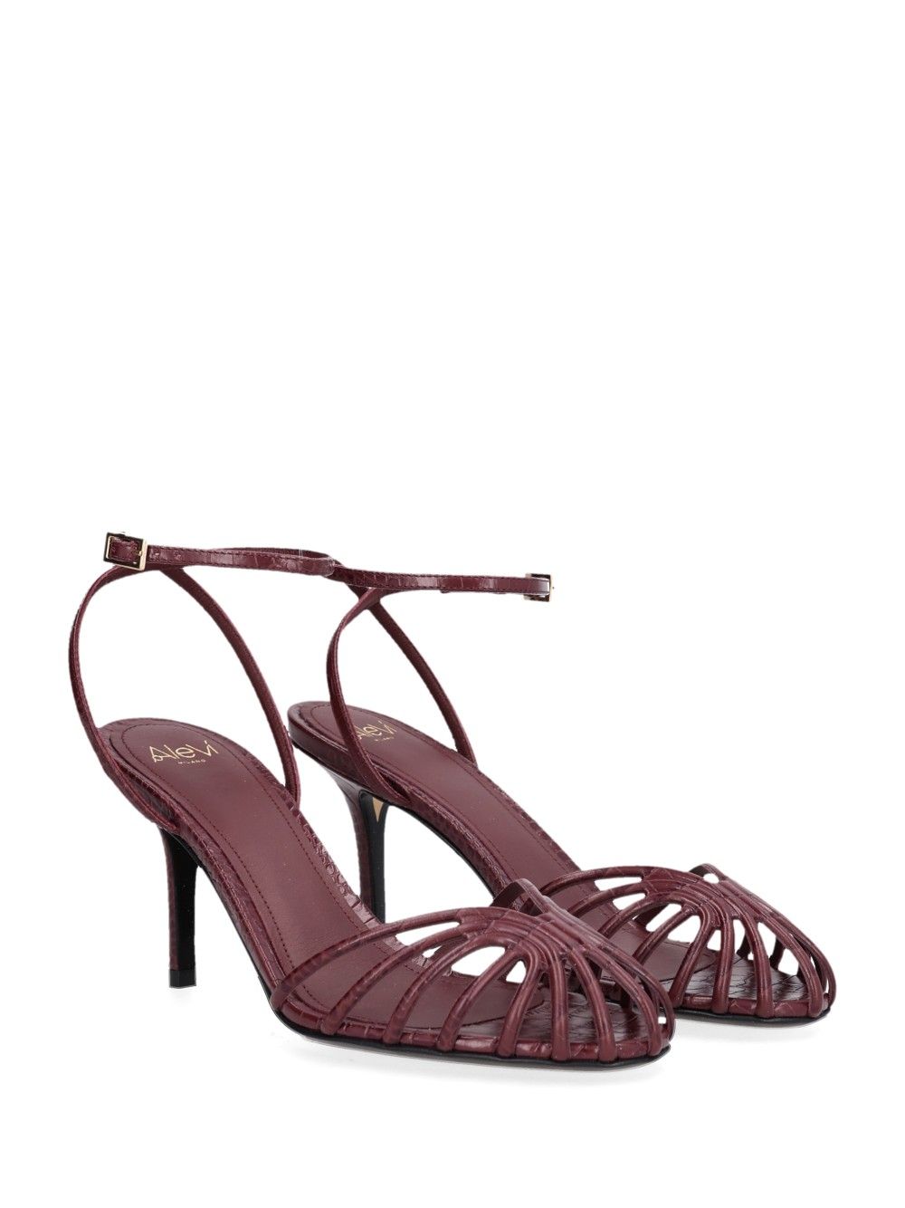 Alevi' Milano Blake 75 Hf Lizard Printed Leather Sandal Sandals - Bordeaux | cee16bae417a3ef2443cfd722c582120b81427f3