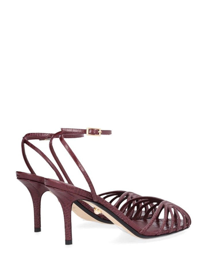 Alevi' Milano Blake 75 Hf Lizard Printed Leather Sandal Sandals - Bordeaux | b4876c7e2ee361cb52bb3f4ad59e463550f4b4bc