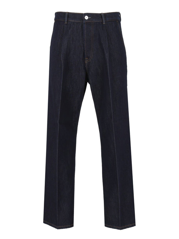 Rivet Front And Back Jeans Blue