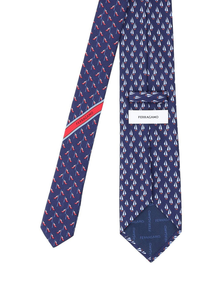 Ferragamo Catamarano Ties And Bow Ties - Blue | 8500489913d6f80c061b59d8fdd82745b94a70d8