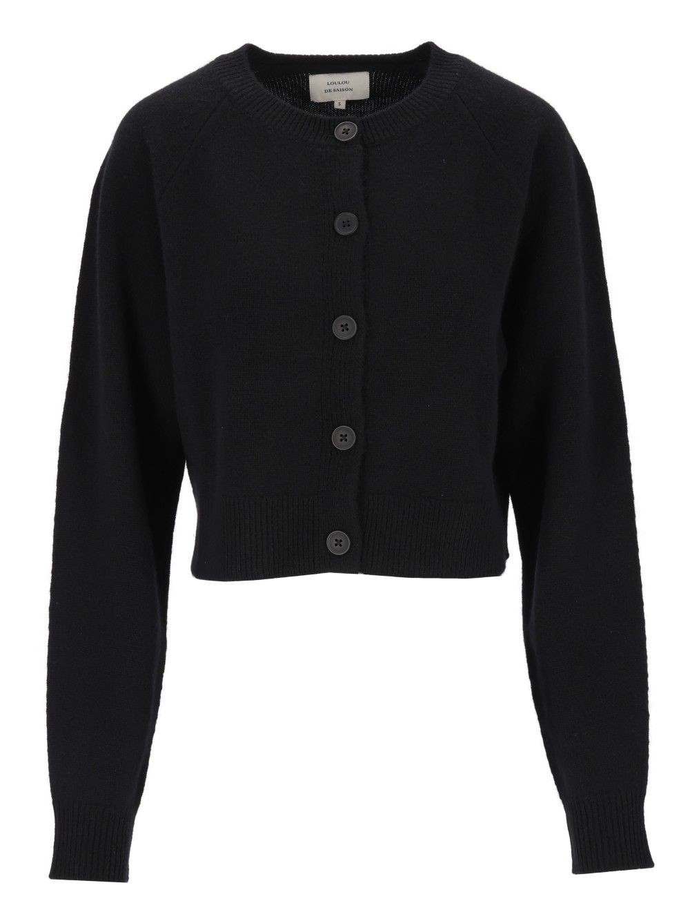 Loulou De Saison Heike Cashmere Cropped Cardigan Knitwear - Black | 3cf38d6c6229f53b74393b8b9ea4dc8cfe1d6b42