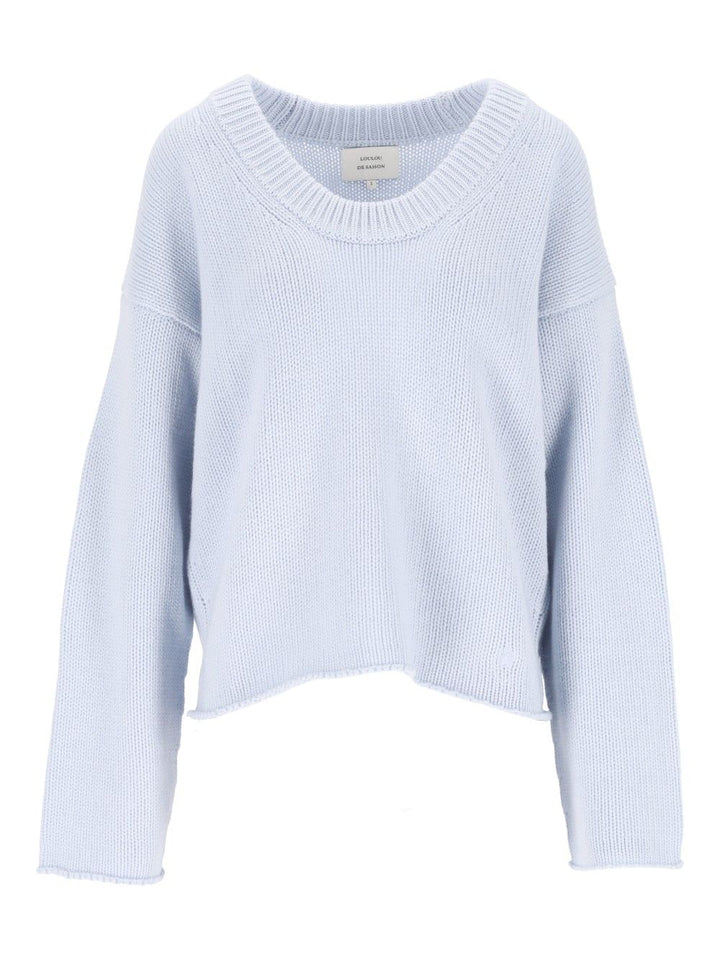 Loulou De Saison Derry Cashmere U-Neck Sweater Knitwear - Light blue | 379d39cef4d56ad0f6506caaa3edda106b41e7d4