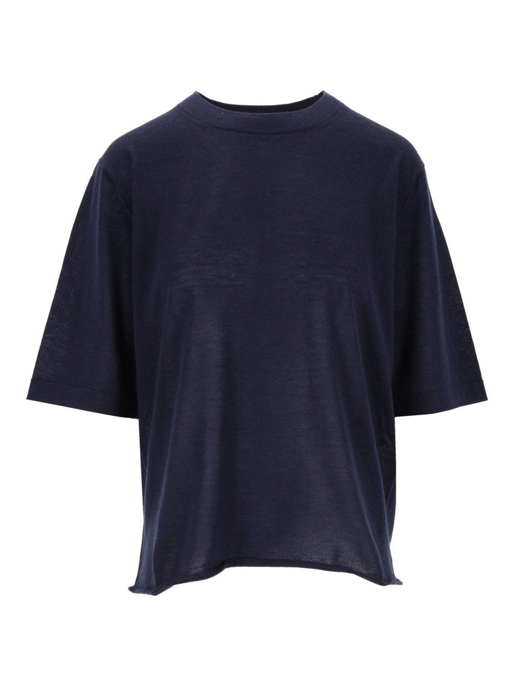 Loulou De Saison Nala Fine Knit Cashmere Top Knitwear - Blue | 603f01156d0d44cf7cca9342388947c244efdf07