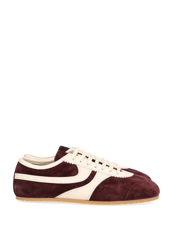 Suede With Thin Signature Sole Sneakers Bordeaux