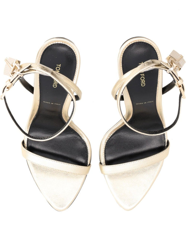 Tom Ford Laminated Nappa Pointy Naked Sandal Sandals - Gold | baceb1b8dcb240c9981fa0b79cdcf06f88de251f
