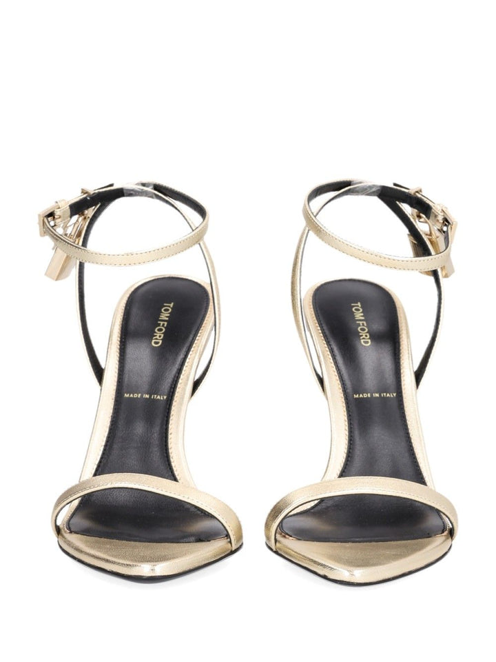 Tom Ford Laminated Nappa Pointy Naked Sandal Sandals - Gold | 67d6ebdab3565d4d1c58b5bbad60fdfa0e76abfe