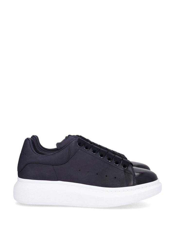 Mcqueen Oversized Leather Sneakers - Blue | b6a778005d391fa414493693720b76c02e55be7e