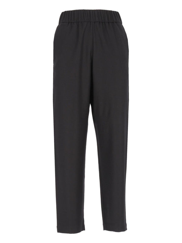 Pantalone Jole25 Flan 99 Lana 1 Elastan Trousers Black