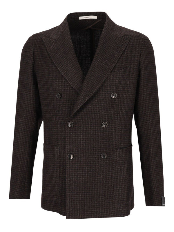 Montecarlo D.Petto Pie De Poule 86 Lana 14 Seta Jackets Brown