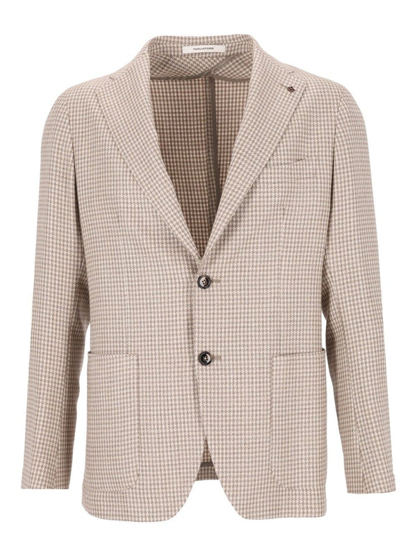 Montecarlo Pie De Poule 86 Lana 14 Seta Jackets Beige