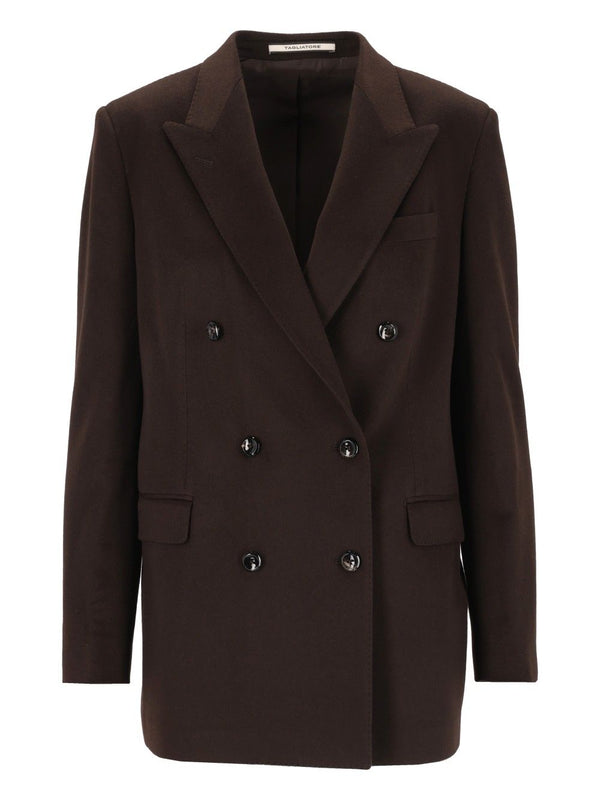 Giacca Over Jasmine Double Breasted Cachemire Jackets Brown