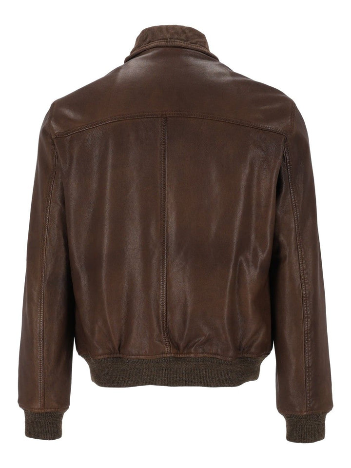 Al Duca D'Aosta Leather Bomber Jacket Jackets - Brown | 18941e7da6a690cf0fbd0dcc28ecb93555fb1302