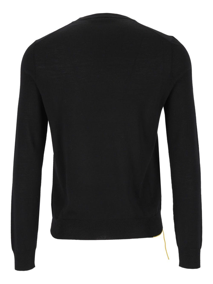 Fendi Pullover Basic Fine Merino Knitwear - Black | b09403a8657514b187cedba9dadcceab2c077056