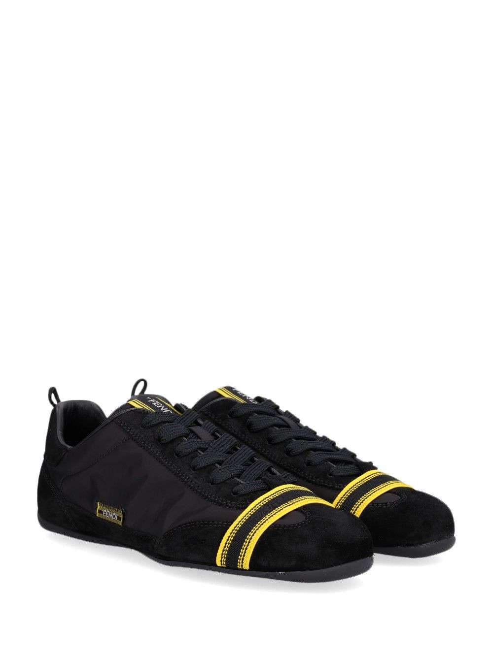 Fendi Sneaker Crosta+Nylon Sneakers - Black | 273fa97ae53b397b46cd369149d537de7dfb371a