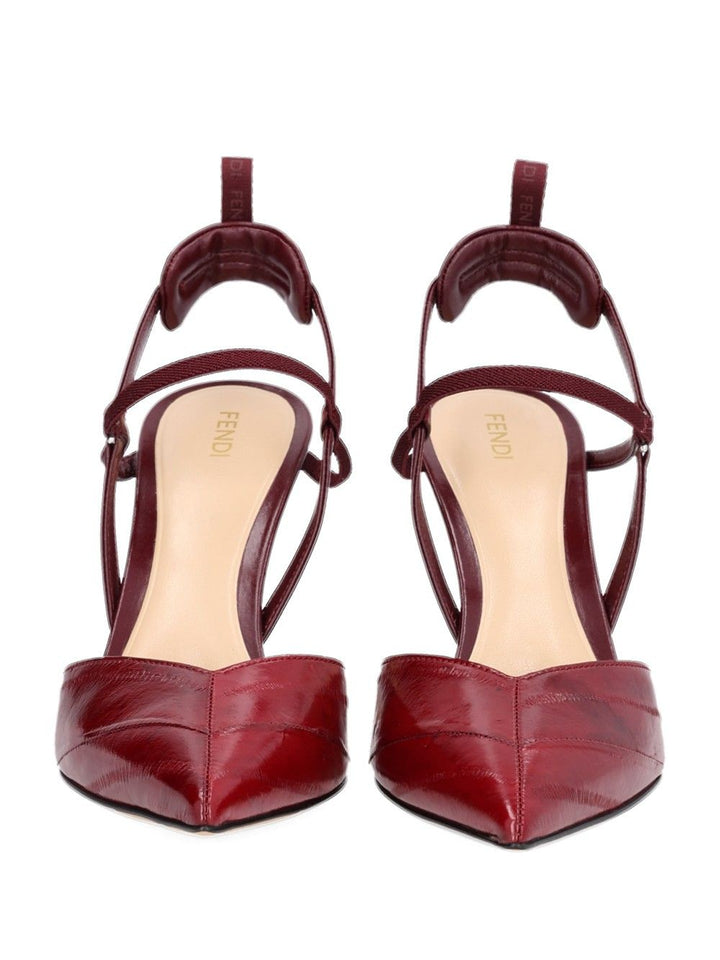 Fendi Very Colibrí  Slingback Pumps - Bordeaux | 7c10da6f4960410d7fc63c18cf0bd3287ba28769