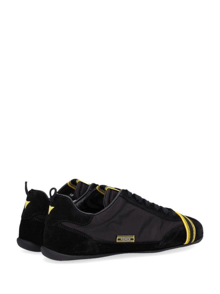 Fendi Sneaker Crosta+Nylon Sneakers - Black | 61af6234b1e4c443f4209476e7f5e2ff80c1a18e