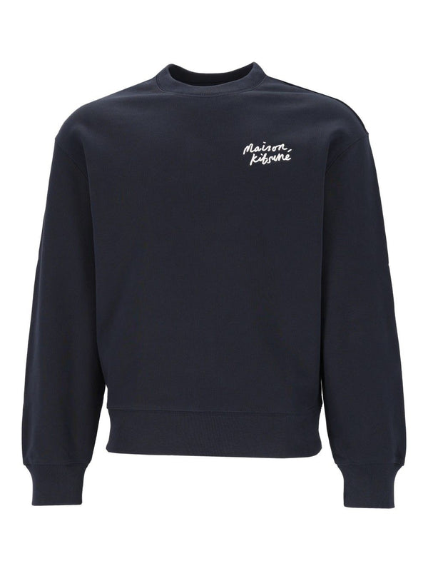 Maison Kitsuné Handwriting Comfort Sweatshirt Sweatshirts Blue