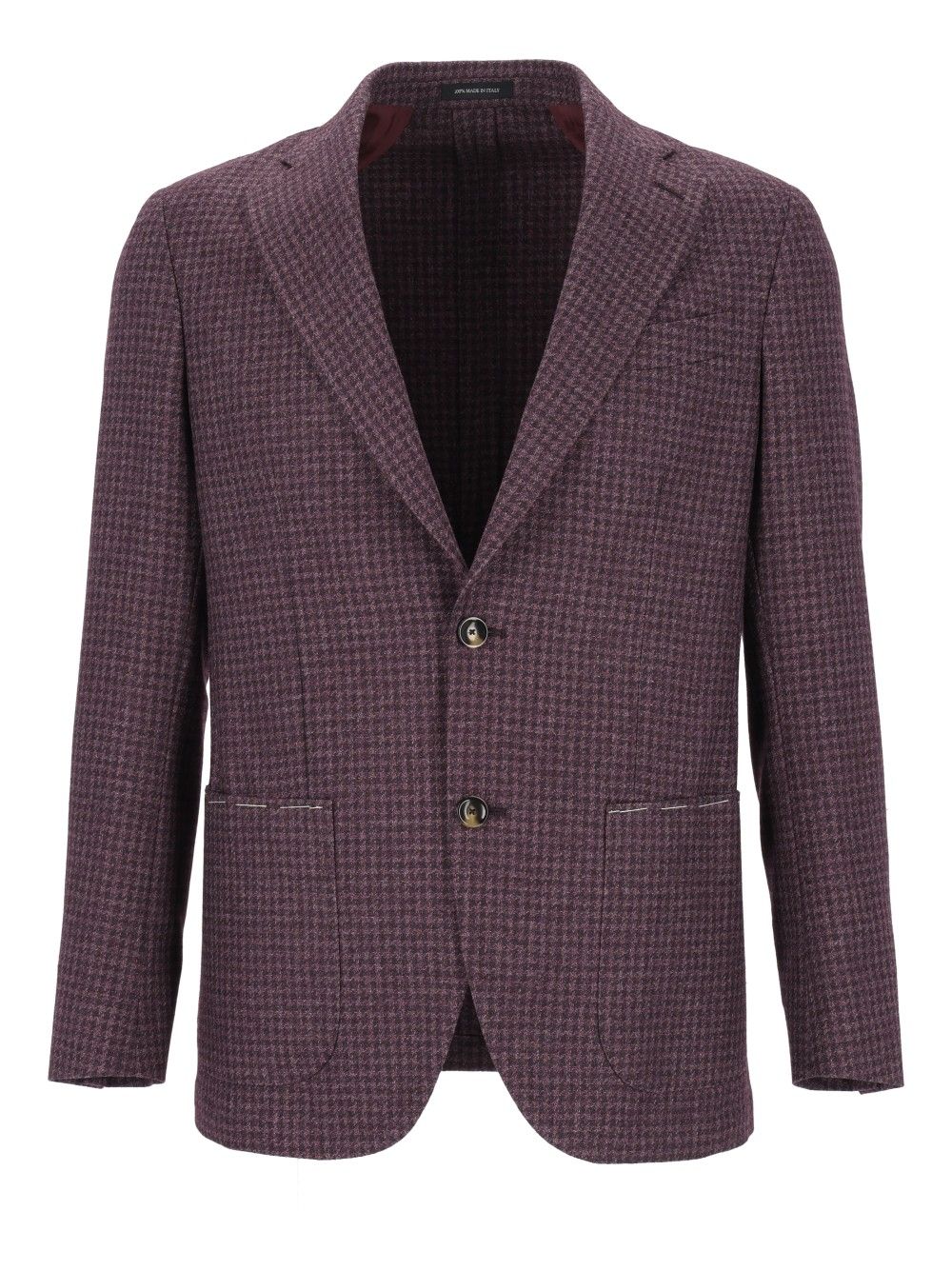 Al Duca D'Aosta Unlined Houndstooth Blazer Jackets - Bordeaux | 5511dc5293ad33a7a84a99c8a21b7b2cee62a0b8
