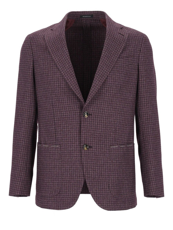 Blazer Pie De Poule Fusion Sfoderata R7 55 Lana 35 Cot 10 Cach Jackets Bordeaux