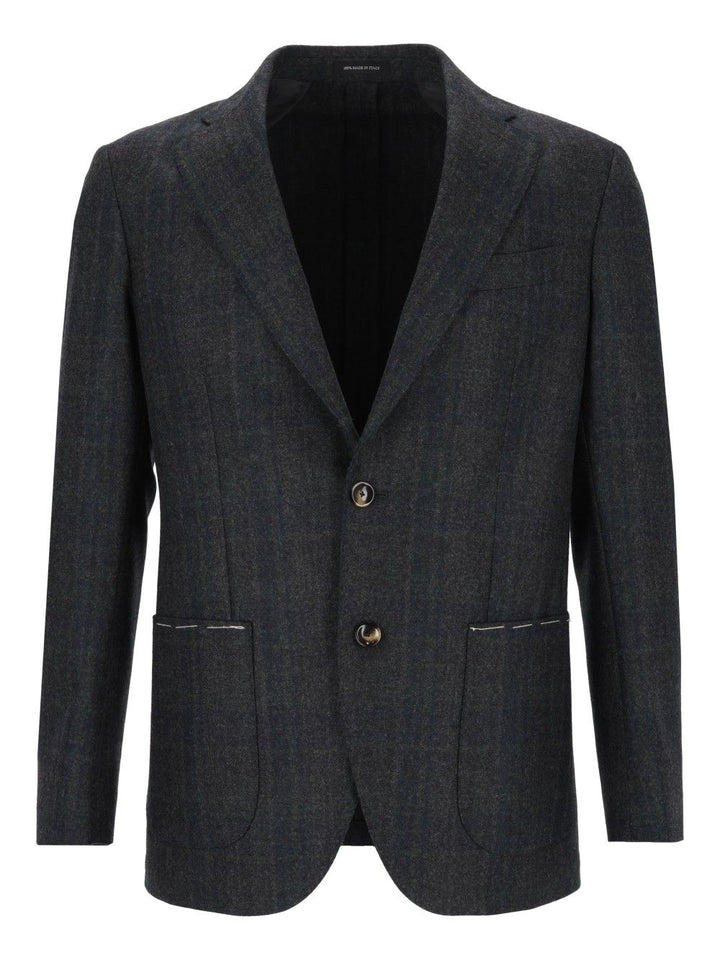 Al Duca D'Aosta Blazer Check Fusion Sfoderata R7 100 Lana Jackets - Green | 41f2b182fe283cb393021dc2b235d85bc3863c95