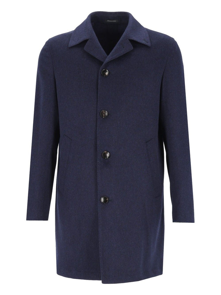 Al Duca D'Aosta Loro Piana Short Cashmere Coat Coats - Blue | 8b26e0f820d67eb44ec07dc922cc7550820f41c3