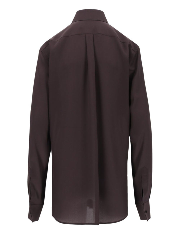 Dolce & Gabbana Shirt In Silk Crêpe De Chine Shirts - Brown | 2f2aef91758c579d0ed03585149a7924eb827f86