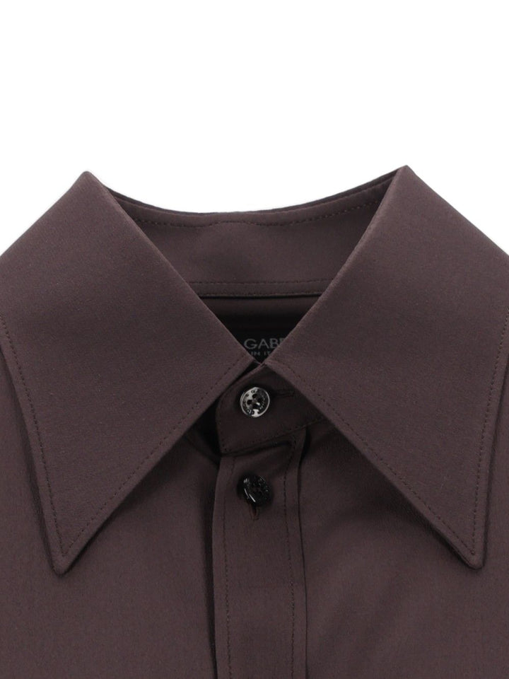 Dolce & Gabbana Shirt In Silk Crêpe De Chine Shirts - Brown | 0beee58d99a9e5c3aa1f52316a60ad3aa0d218eb