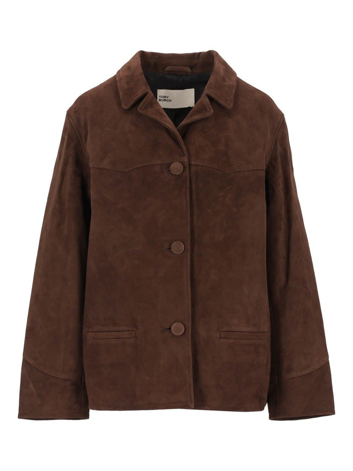 Tory Burch Suede Blazer Jackets - Brown | 67a57fbc96021e753b53be4d4224ea35d0e8b4e0