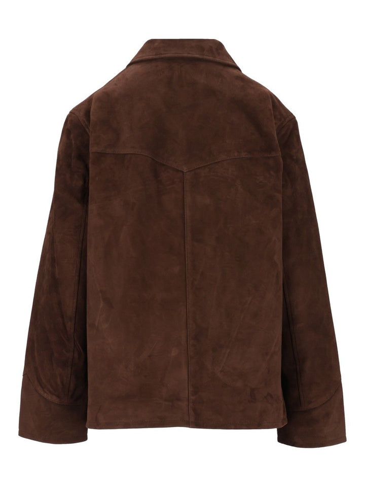 Tory Burch Suede Blazer Jackets - Brown | debc1db66773917dd491b2a006fa0ca811e706d5