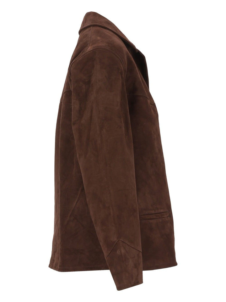 Tory Burch Suede Blazer Jackets - Brown | a987aefe14ca9a5f172efbbd8ae0b1933a12e984