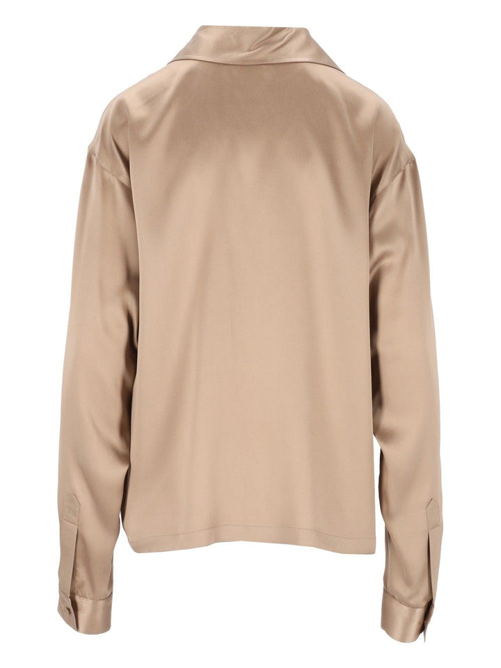 Tom Ford Peach-Feel Silk Satin Polo Shirts - Beige | 09fc5b938974a7dc59a4e403ae993c7740c9d501
