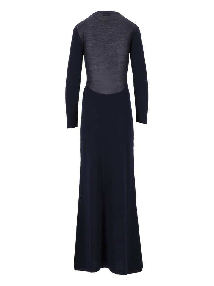 Tom Ford Featherweight Cashmere Silk And Mid Gauge Cotton Cashmere Multigauge Long Crewneck Dress Dresses - Blue | 29ac4243f2986e42a08c1e74508ef814ee978ee2