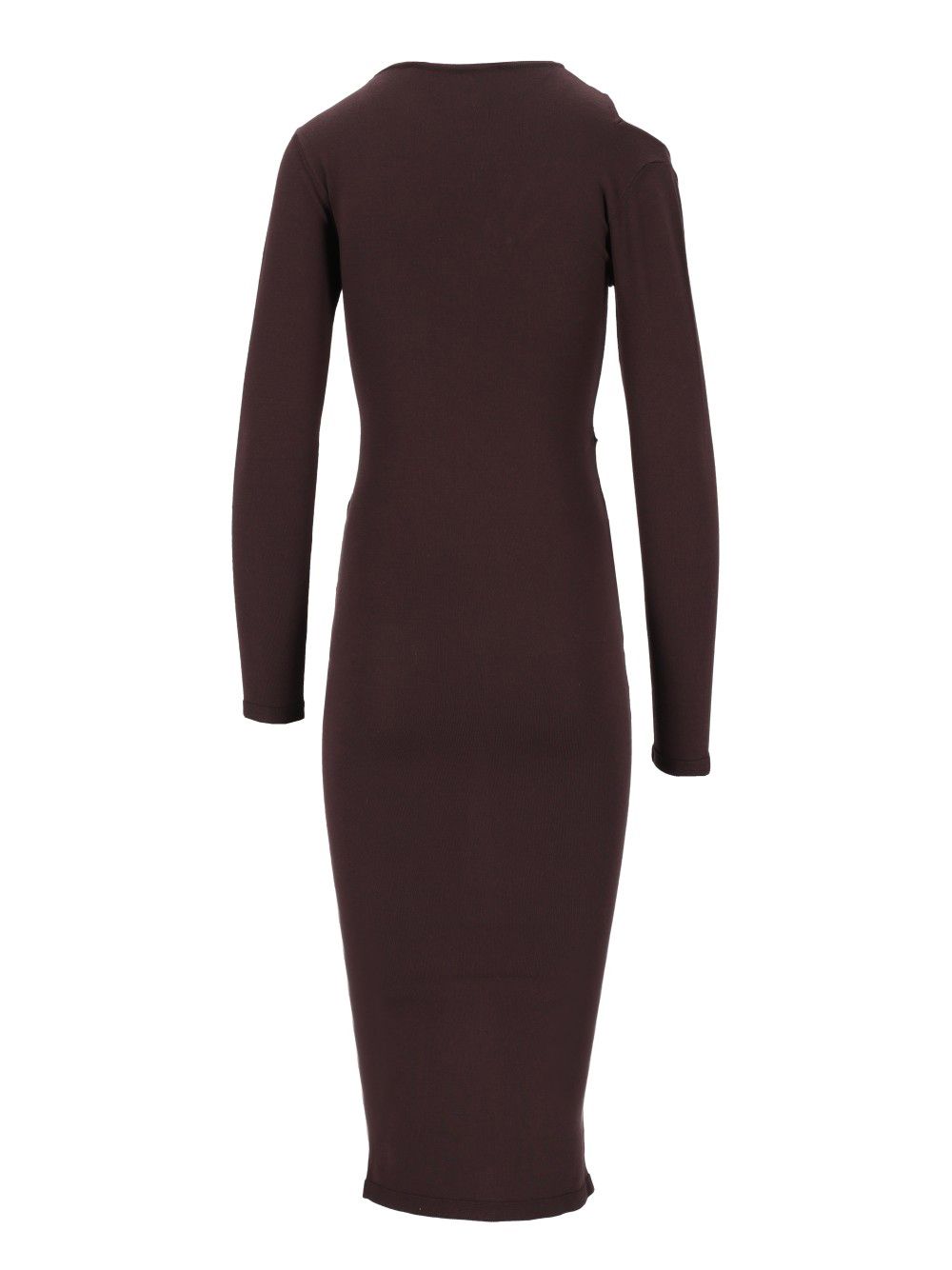 Federica Tosi Abito Midi Spalla Cut Off In Viscosa Dresses - Brown | c602383c19659ad9abdf196605c88d9dba902e2e