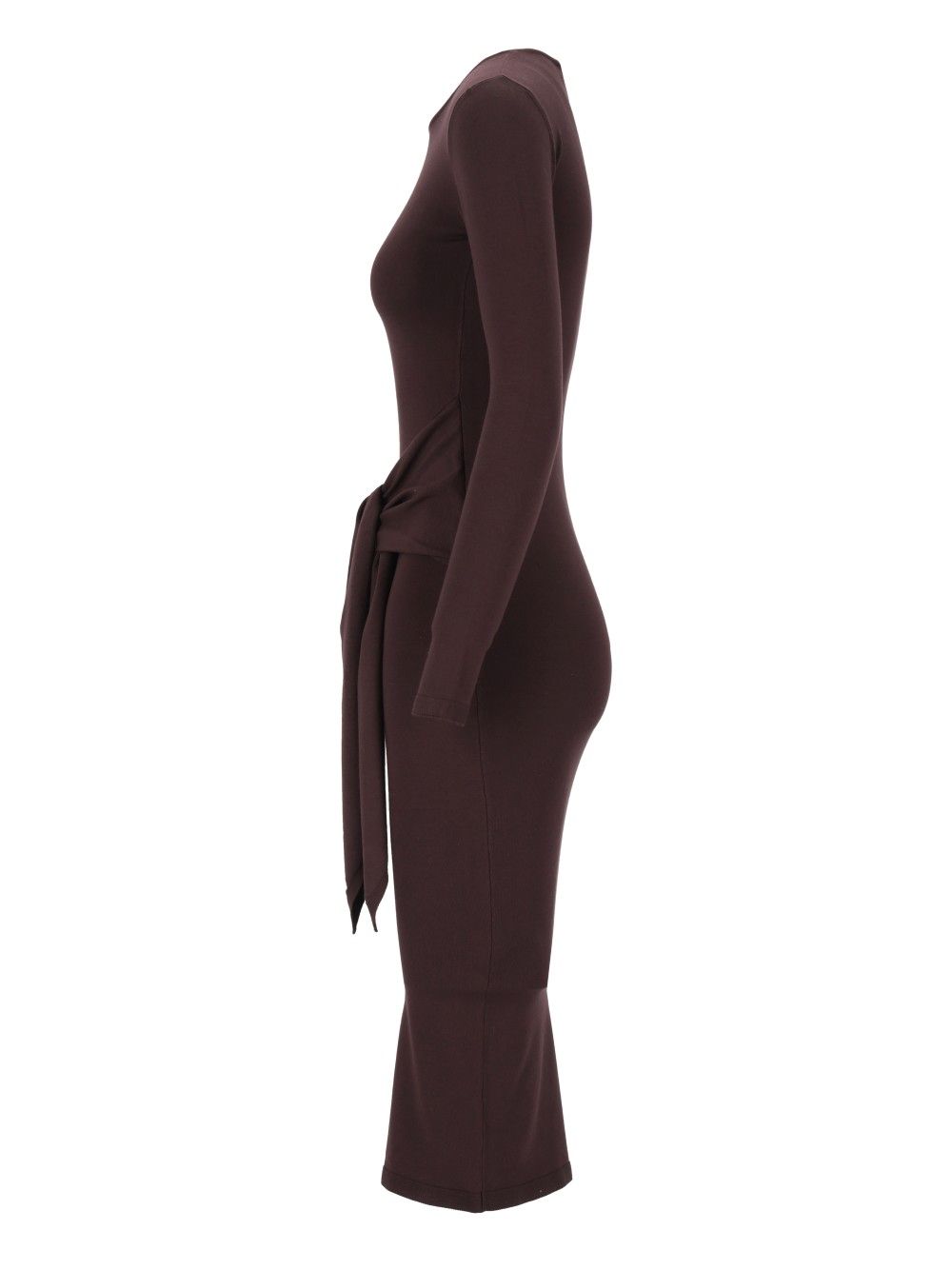 Federica Tosi Abito Midi Spalla Cut Off In Viscosa Dresses - Brown | c403655ab902f4b2cfe3d297b270f34133e3f45f