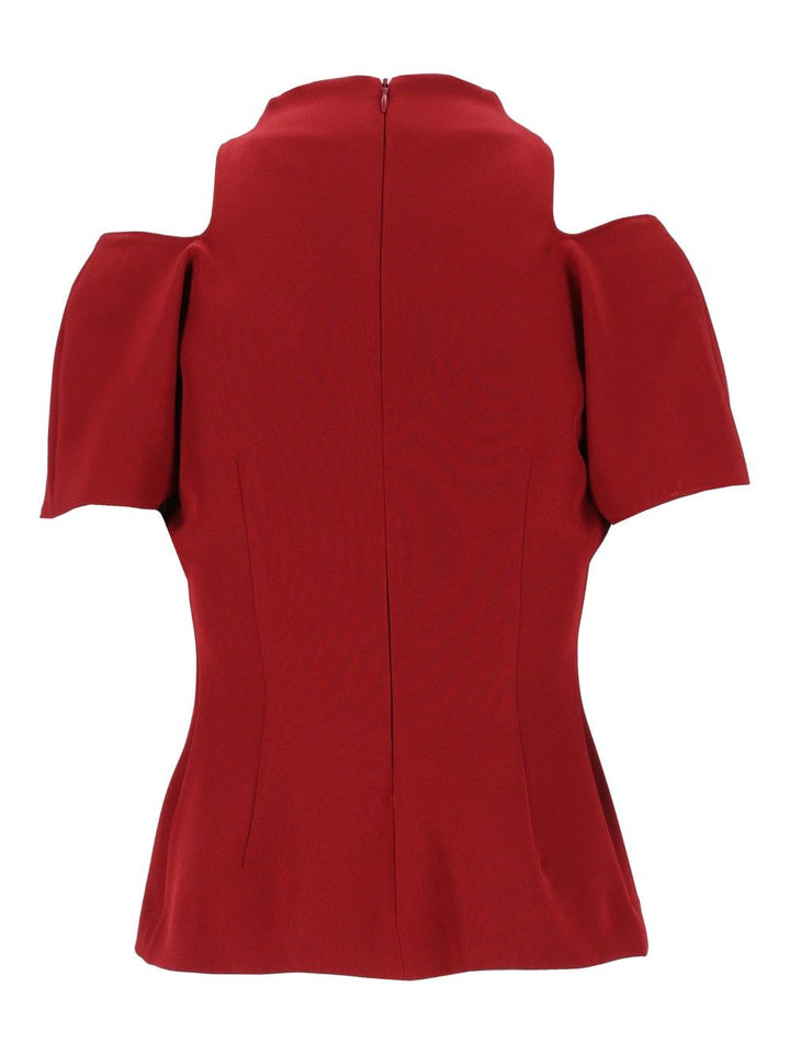 Federica Tosi Blusa Maniche Cut Off Cady Tops - Red | 6e22f91a611aa013a41e612406c289befeef1ed7