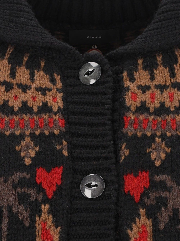 Alanui Sweet Winter Cardigan Knitwear - Black | 07904b05a51b6cced002c5195f064087fe87057a