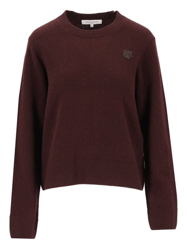 Maison KitsunÉ Fox Head Sweater Knitwear - Brown | 091b60d3da932a4a22e7a3391b17fd7e947acb4d