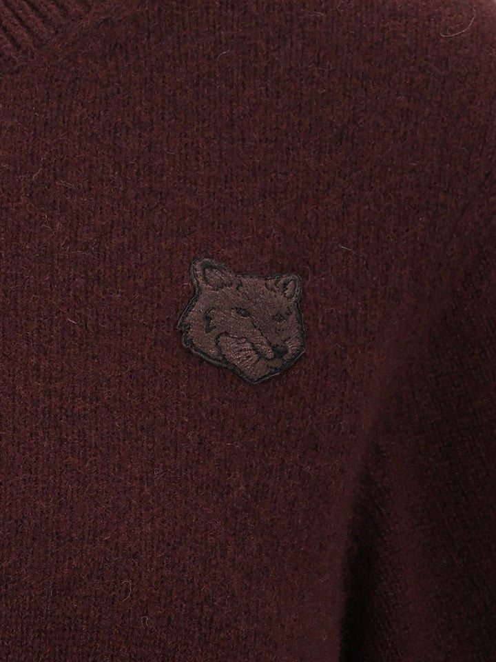 Maison KitsunÉ Fox Head Sweater Knitwear - Brown | 125ebb55c4248ec9cad6a3a4d35beef112d23269