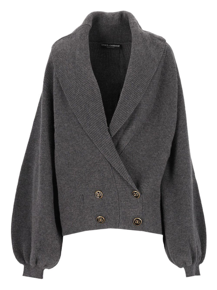Dolce & Gabbana Cardigan Collo A Scialle Knitwear - Grey | d4c814253fd16602b13480e55b5a12630996d878