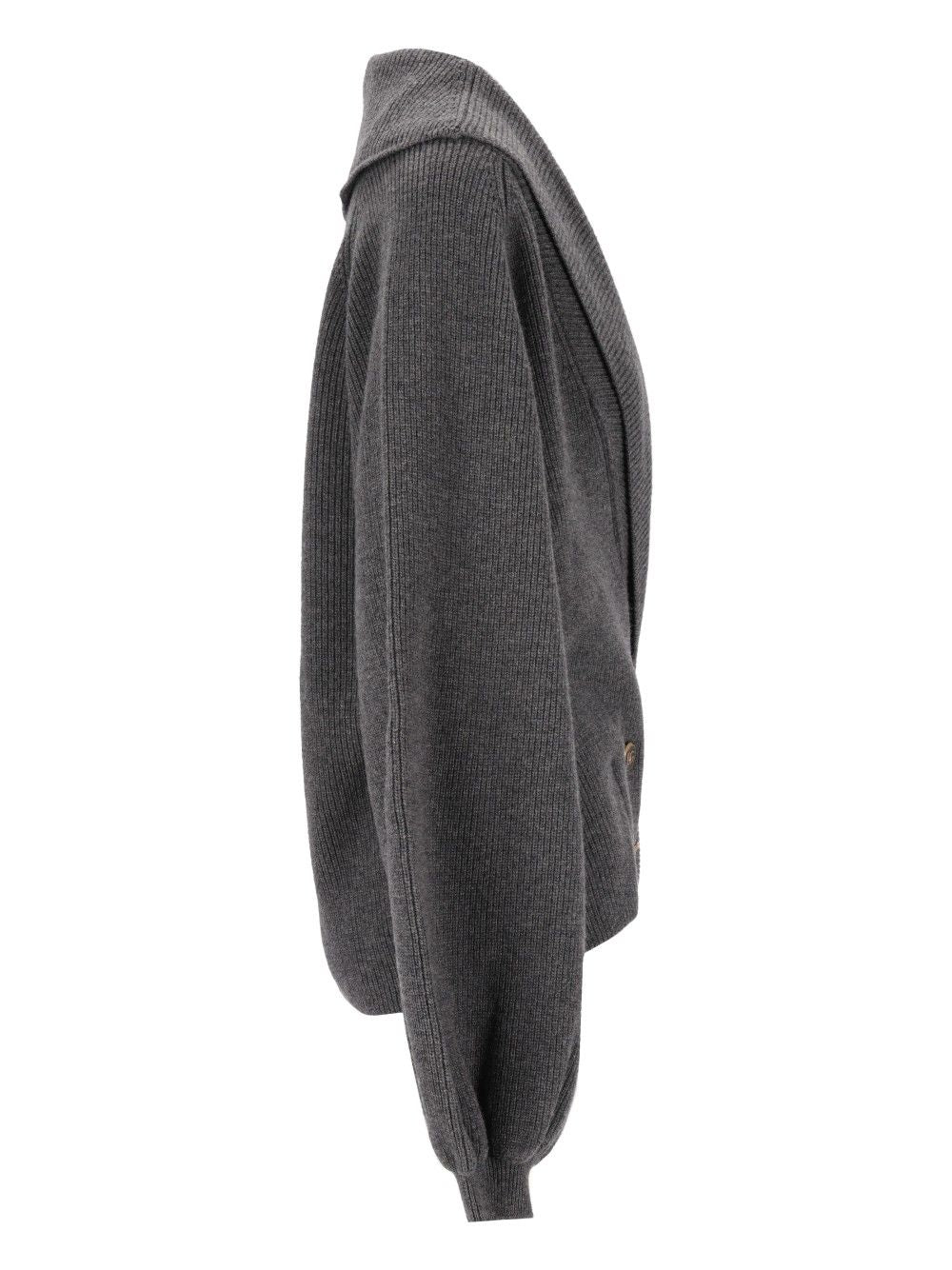 Dolce & Gabbana Cardigan Collo A Scialle Knitwear - Grey | 81be5b74dc7d1b321db2a8b3550942c5cb308230