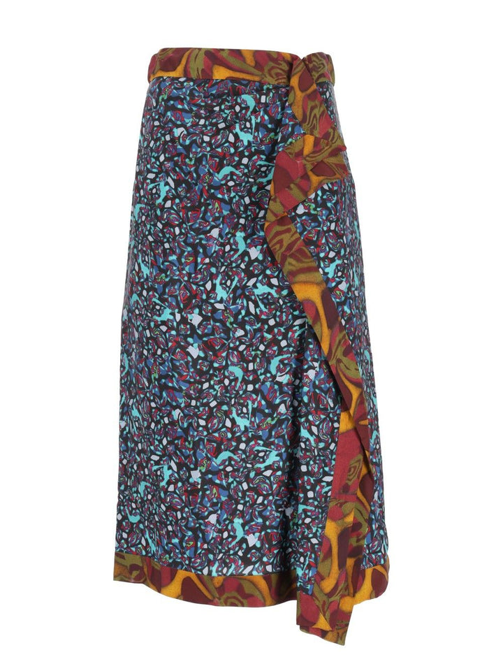 Dries Van Noten Draped Midi Viscose Skirt Skirts - Multicolor | 72c071f36e4d026d06bd6d569be8c7103b966bed