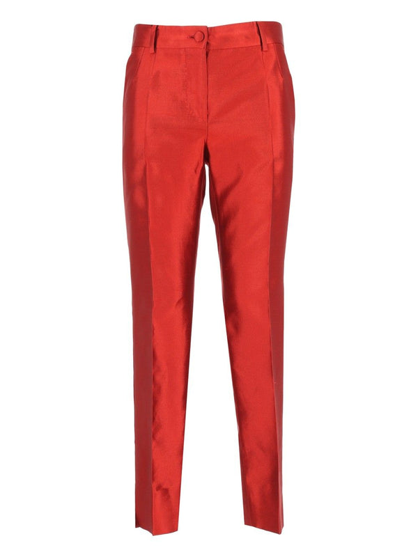 High Waist Trousers Red