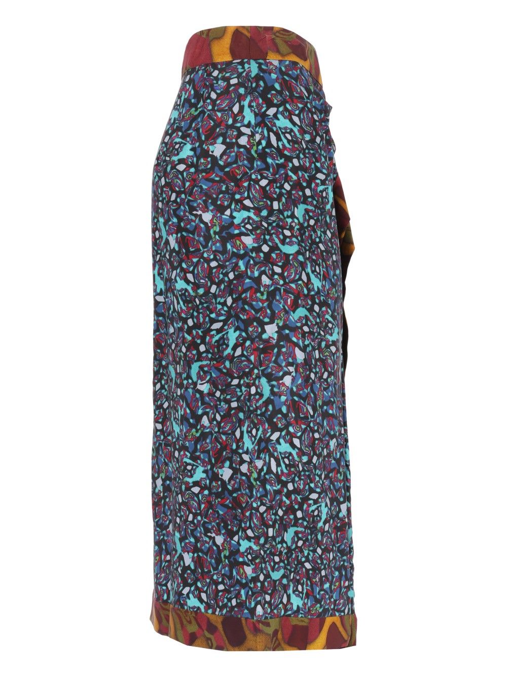 Dries Van Noten Wrap Midi Skirt With Abstract Multicolor Print Skirts - Multicolor | 2038ba1bd05f32006631393a83e0123f50f7bb24